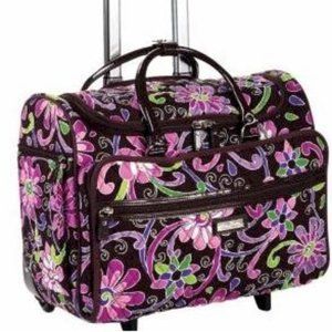 Vera Bradley Purple Punch Rolling Tote Luggage